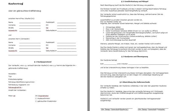 Kfz Kaufvertrag Uberprufen Alles So In Ordnung Auto Verkauf Autokauf