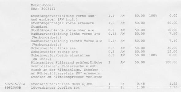 Kfz Rechnung Zu Hoch Nachbesserung Werkstatt Klima