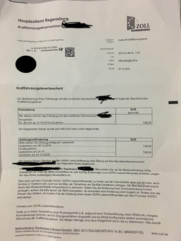 Kfz Steuer Zoll Bank Bankkonto Kfz Steuer