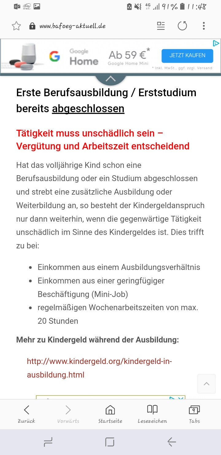 Kindergeldanspruch Kolleg 2 Bildungsweg 22j Verwirrung Schule