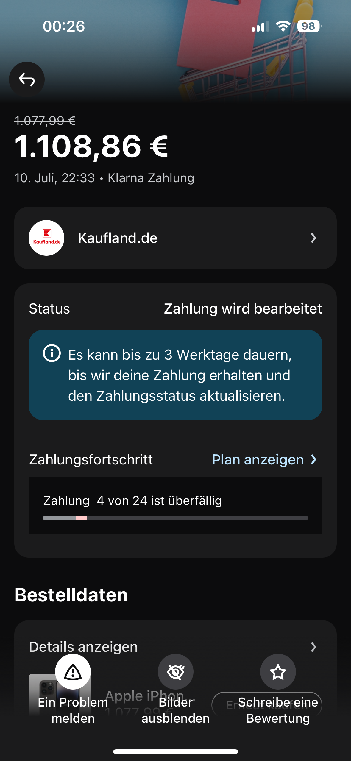 Klarna Rechnung kann ich nicht zahlen? (Bestellung)