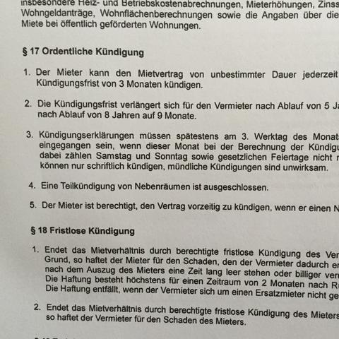 Klausel Trotzdem Kundigen Moglich Vertrag Mietrecht Kundigung