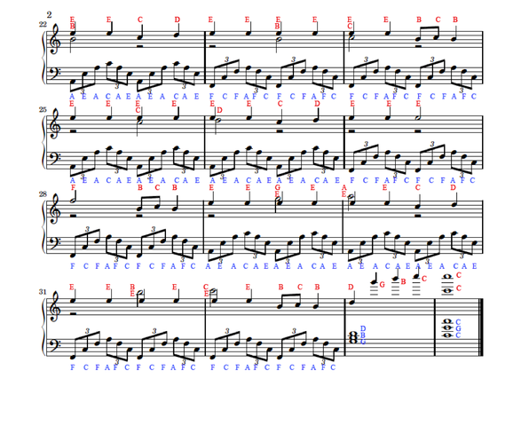 Klaviernoten2 - (Musik, Klavier, Instrument)
