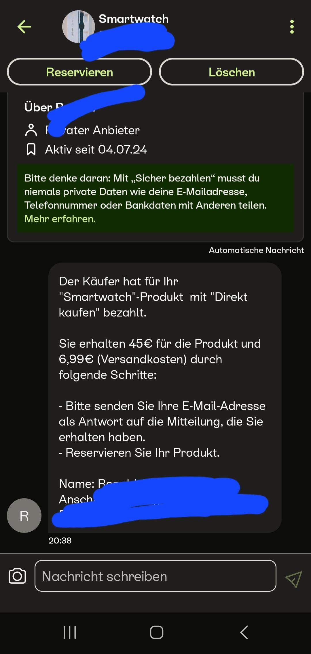 Kleinanzeigen direkt kaufen, wahr oder falsch? (Versand, Bestellung