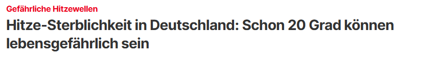 20 Grad Können 20 Grad schon gefährlich werden? (Politik, Deutschland)