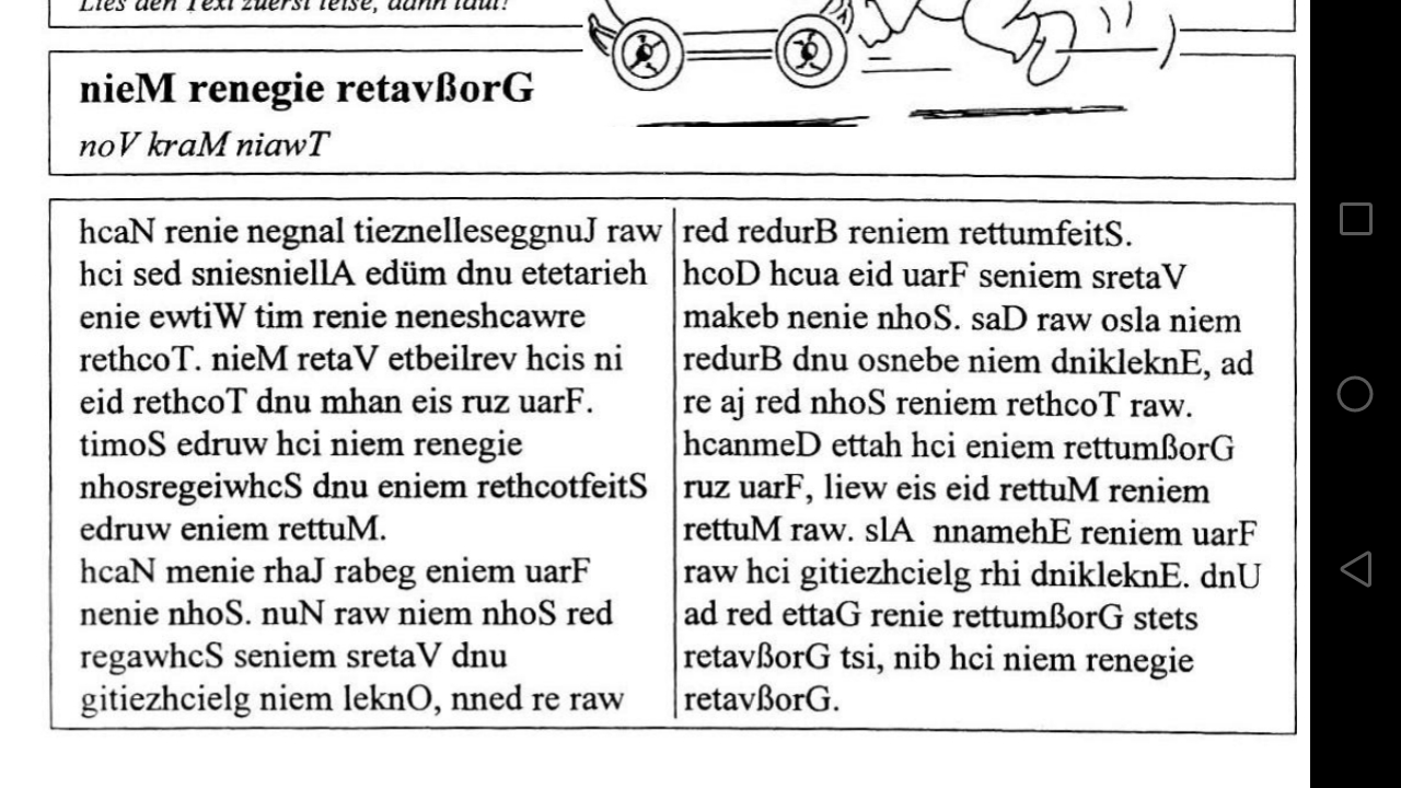 Könnt ihr den Text lesen? (Schule, Deutsch, Buch)