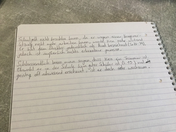 Könnte einer von euch diese Charakterisierung korrigieren? (Schule
