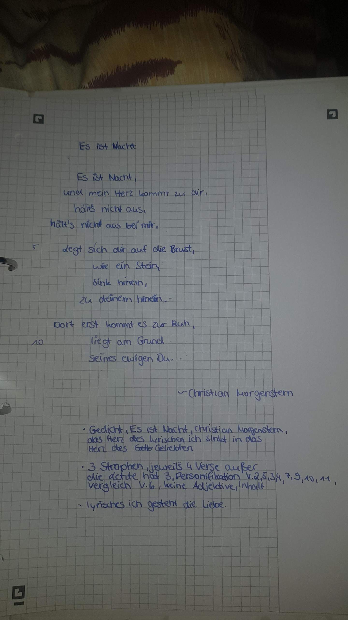 Könnte jemand meine Gedichtsanalyse kontrollieren? (Schule, Deutsch