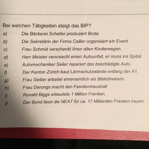 Hier sind die Aufgaben - (Wirtschaft, Notfall, Bitte)
