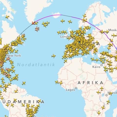 Komische Flugroute Computer Technik Iphone