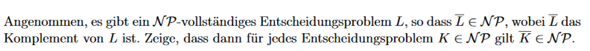 Komplementbildung bei NP-Vollständigkeit?