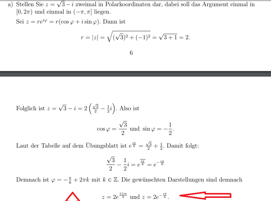 Komplexe Zahlen in Polarform? (Schule, Mathematik, Physik)