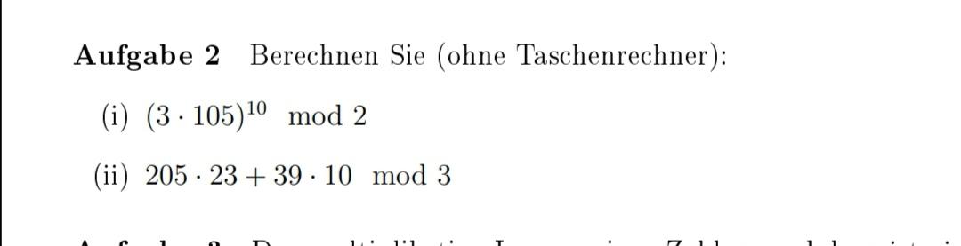 Kongruenz modulo m? (Mathematik)