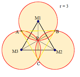 Drei Kreise & zwei Dreiecke - (Schule, Mathematik, Geometrie)