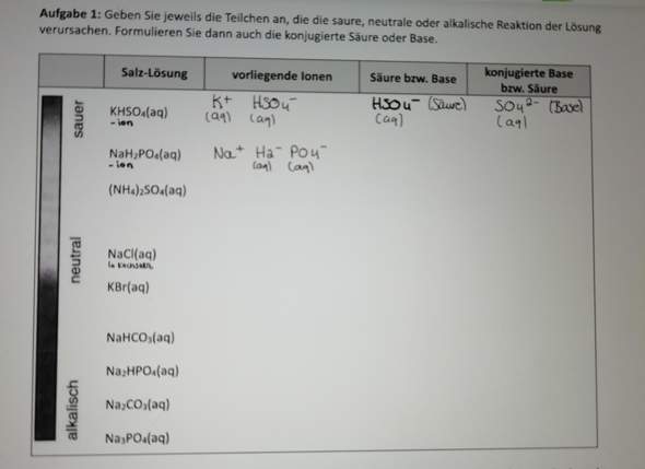 Konjugierte Säure Base Paare, Hilfe? (Reaktion, Reaktionsgleichung, Salz)