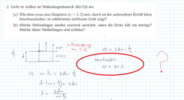 Konstruktive Interferenz Aufgabe Physik Wissenschaft