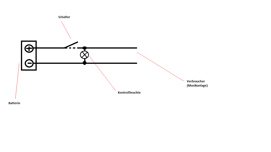 Kontrollleuchte an 2-Pin Schalter anschließen? (Elektronik, Elektrik)