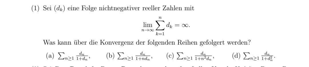 Konvergenz von Reihen? (Mathematiker, Folgen, Analysis)