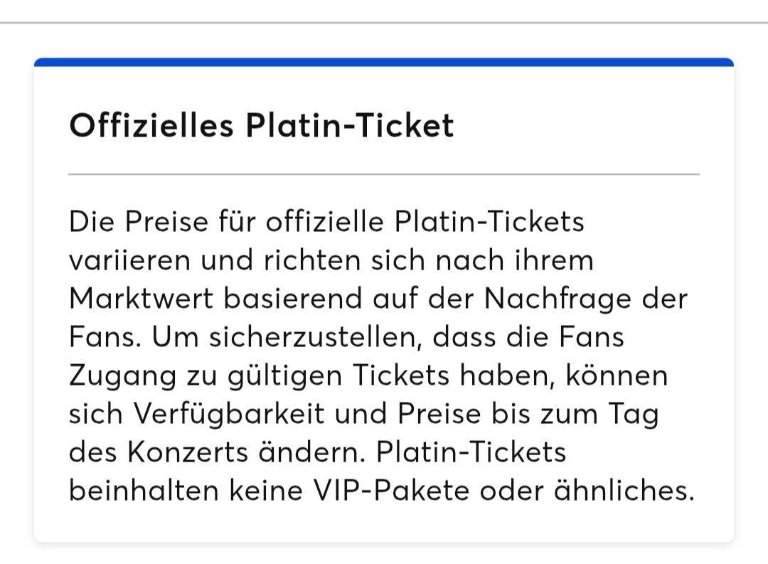 Konzertkarte kaufen was ist ein Platin Ticket? (Musik, Freizeit, Karten)