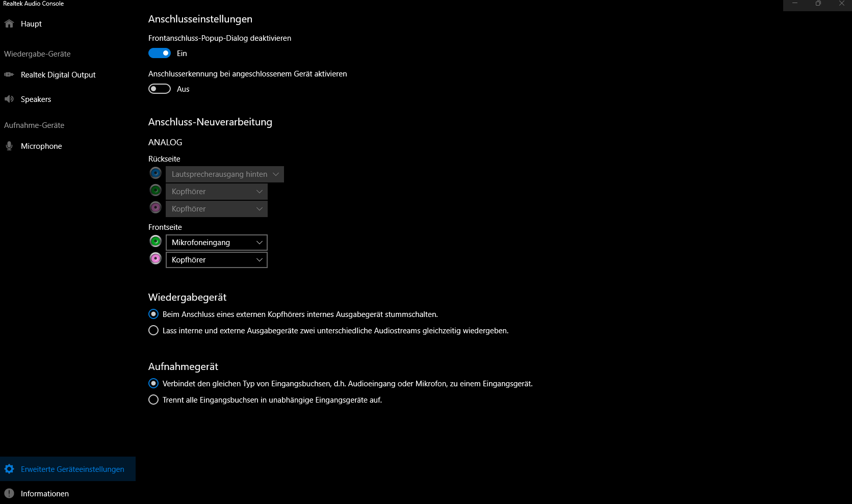 Kopfhörer hereingesteckt, aber Mikrofon funktioniert nicht?