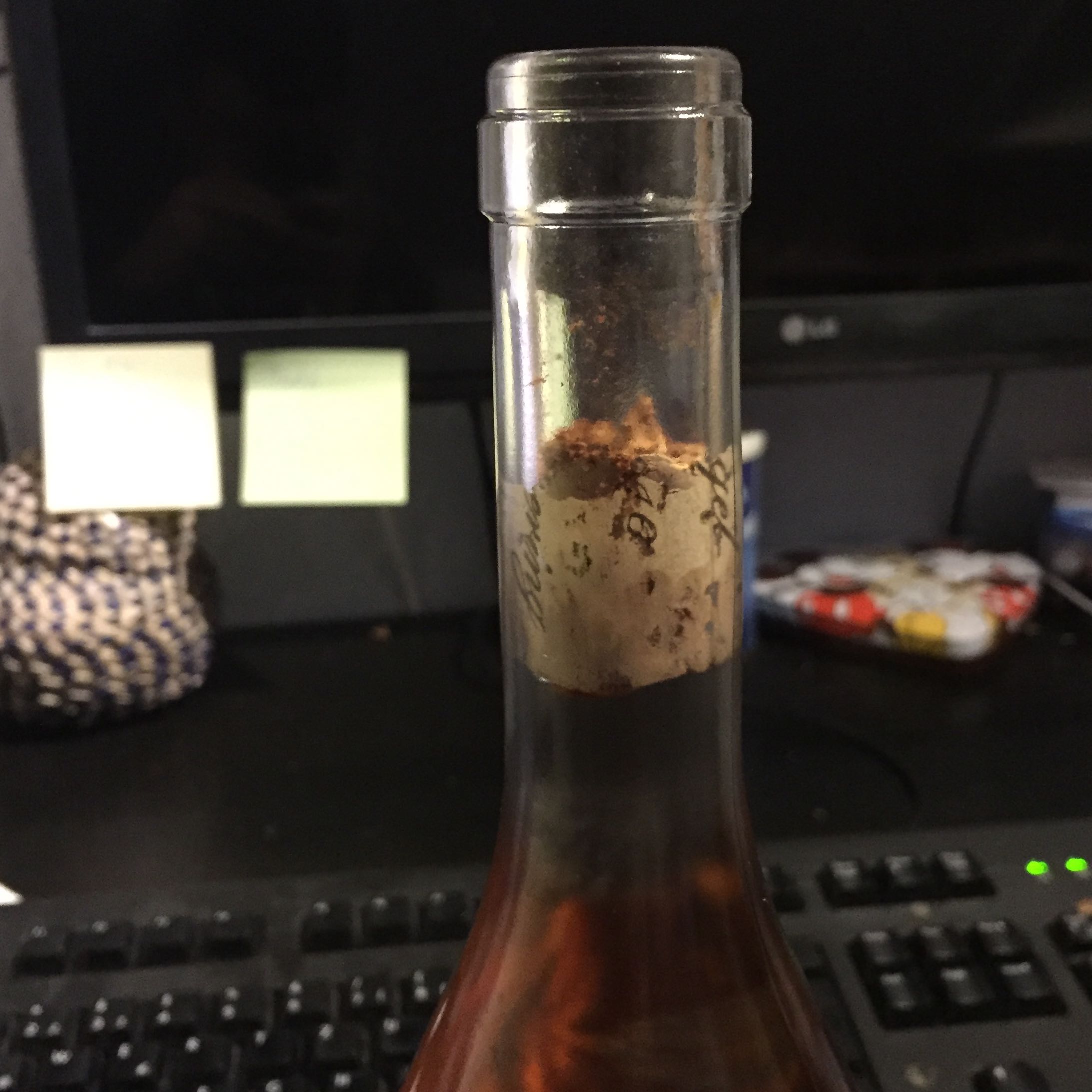 Korken Hangt Fest Wein Flasche Kork