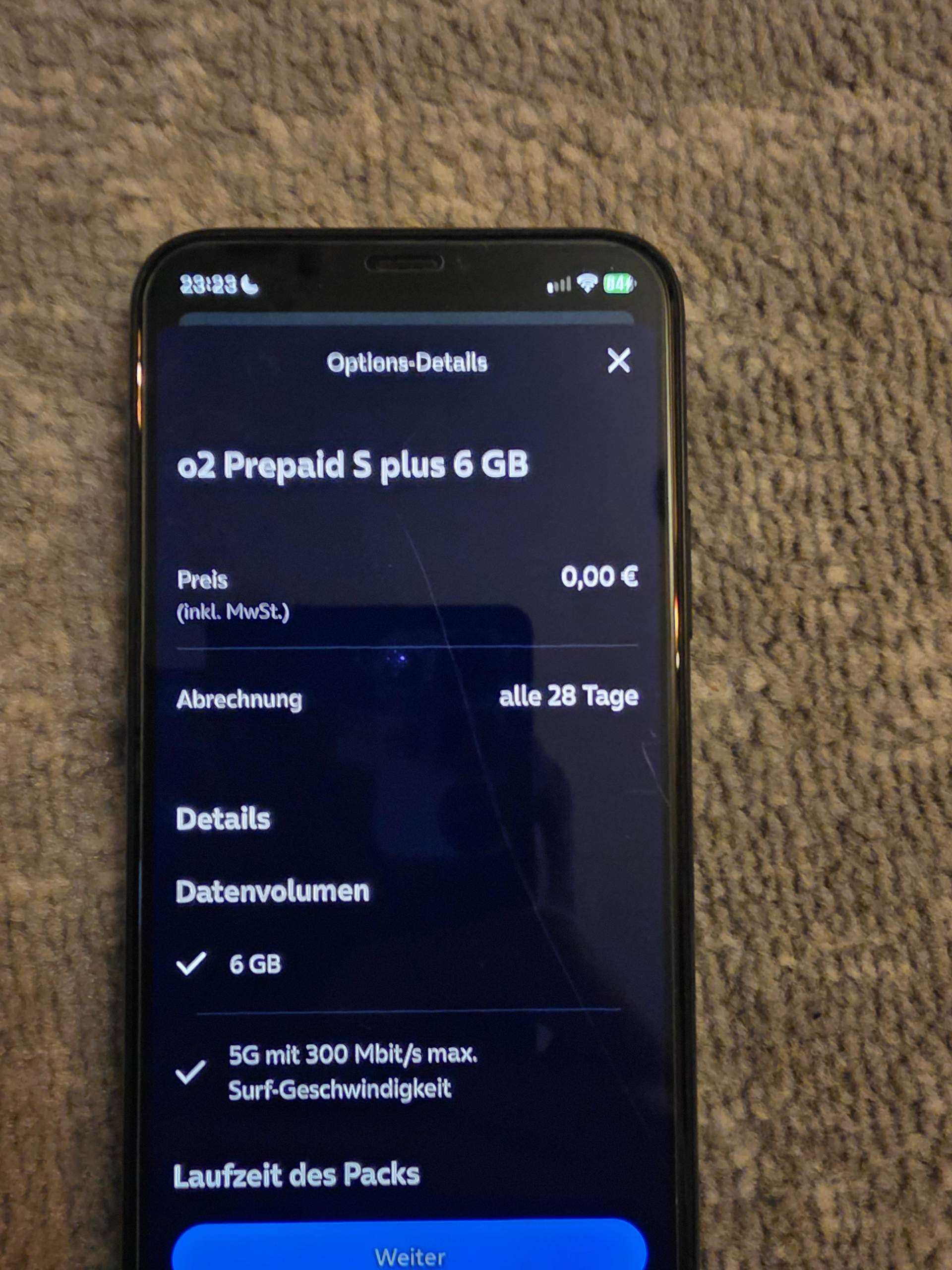 Kostenlose option in o2 app? (Internet, iPhone, Vodafone)