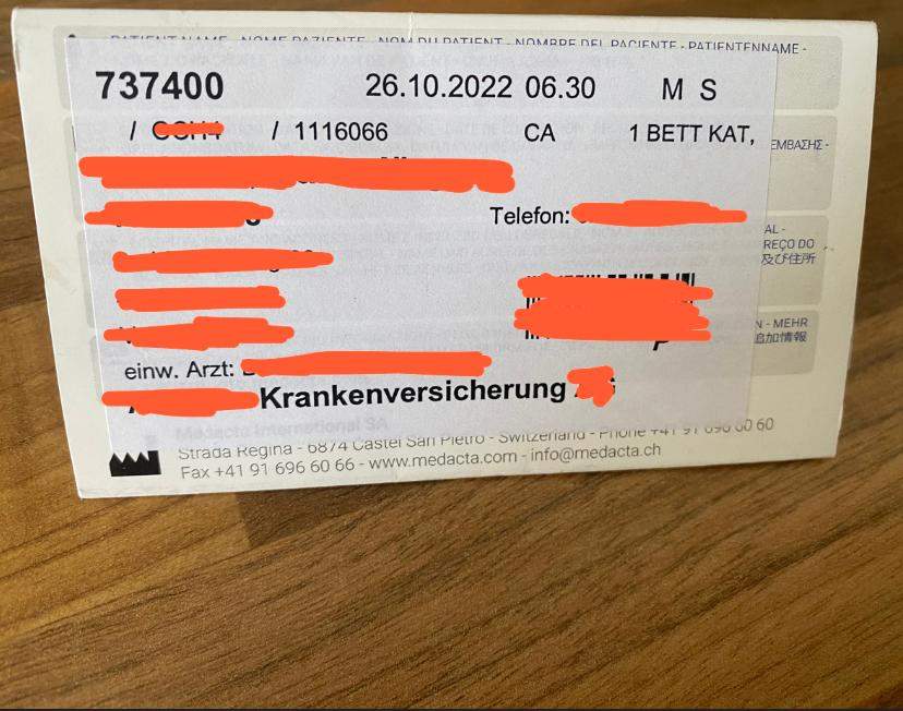 Krankenhaus karte? (Ausweis)