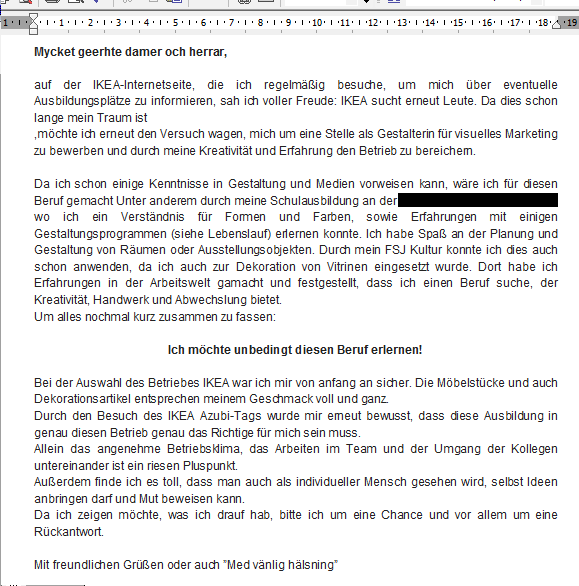 Kreative Bewerbung Ikea Kritik Kreativ Feedback Anschreiben Ikea