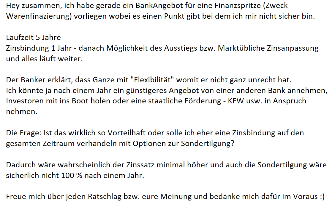Kredit Zinsbindung Auf 1 Jahr Oder Auf 5 Jahre Geld Volksbank