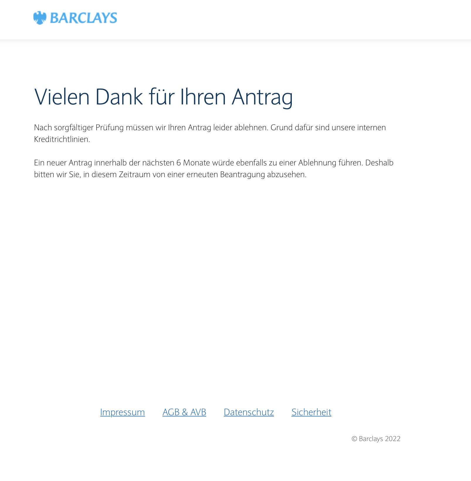 Warum wurde mein Barclaycard Antrag abgelehnt?