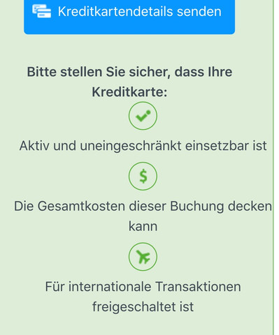 Mail Kreditkarte abgelehnt - (Ferien, Kreditkarte, buchen)