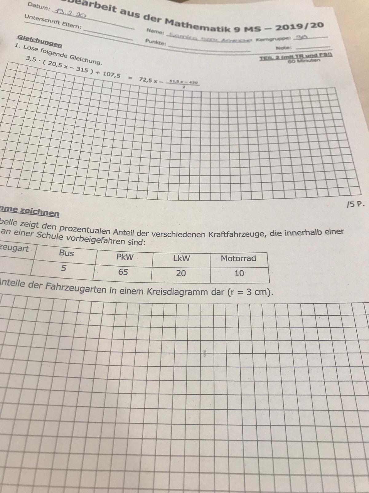 Kreisdiagramm Mein Prozent Ist Bei 235grad Und Mein Geodreieck Hat Nur 170grad Schule Mathe Mathematik