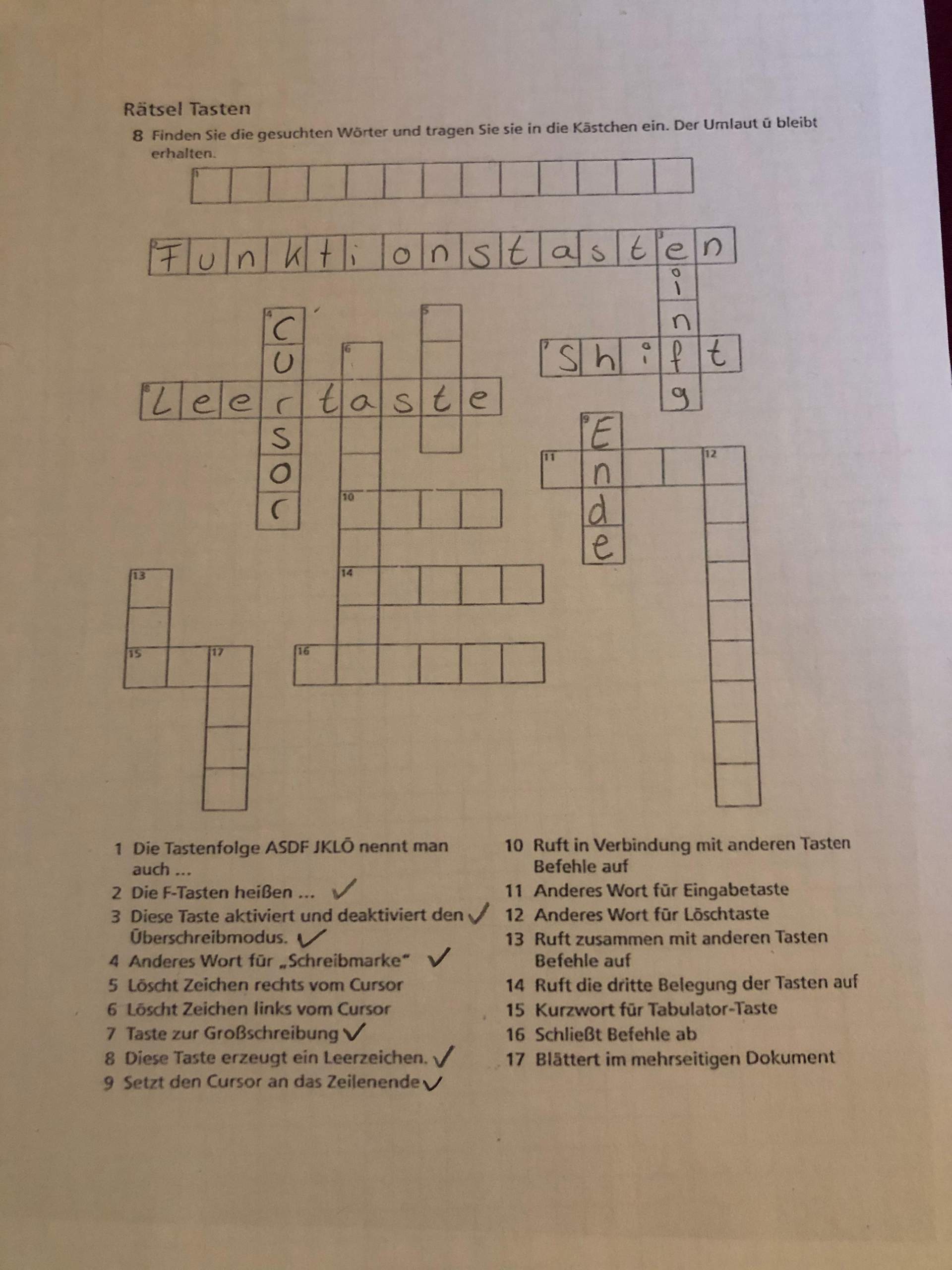 Kreuzworträtsel HILFE? (Computer, Schule, PC)