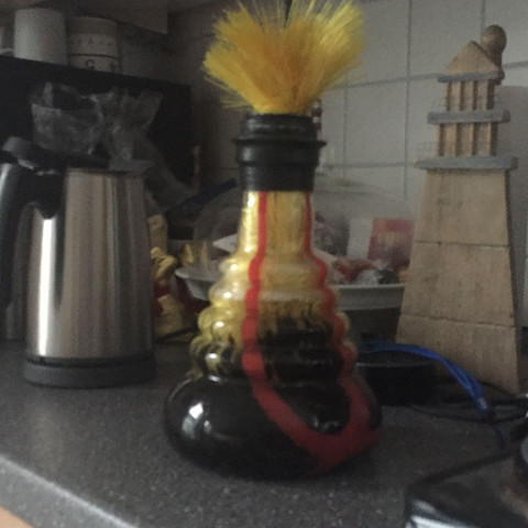 Besagte Vase mit Bürste - (Haushalt, Bürste, feststecken)