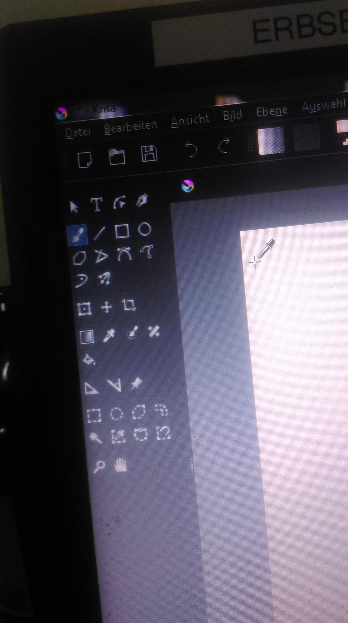 Krita, Pipette wählt sich automatisch aus und geht nicht