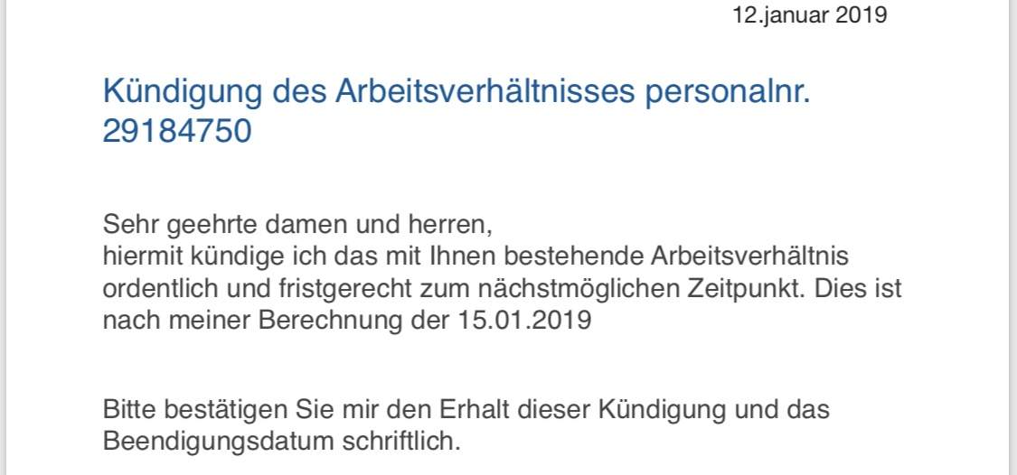 Kündigung av? 4 Wochen Frist? (Kündigungsfrist, Kündigungsrecht)