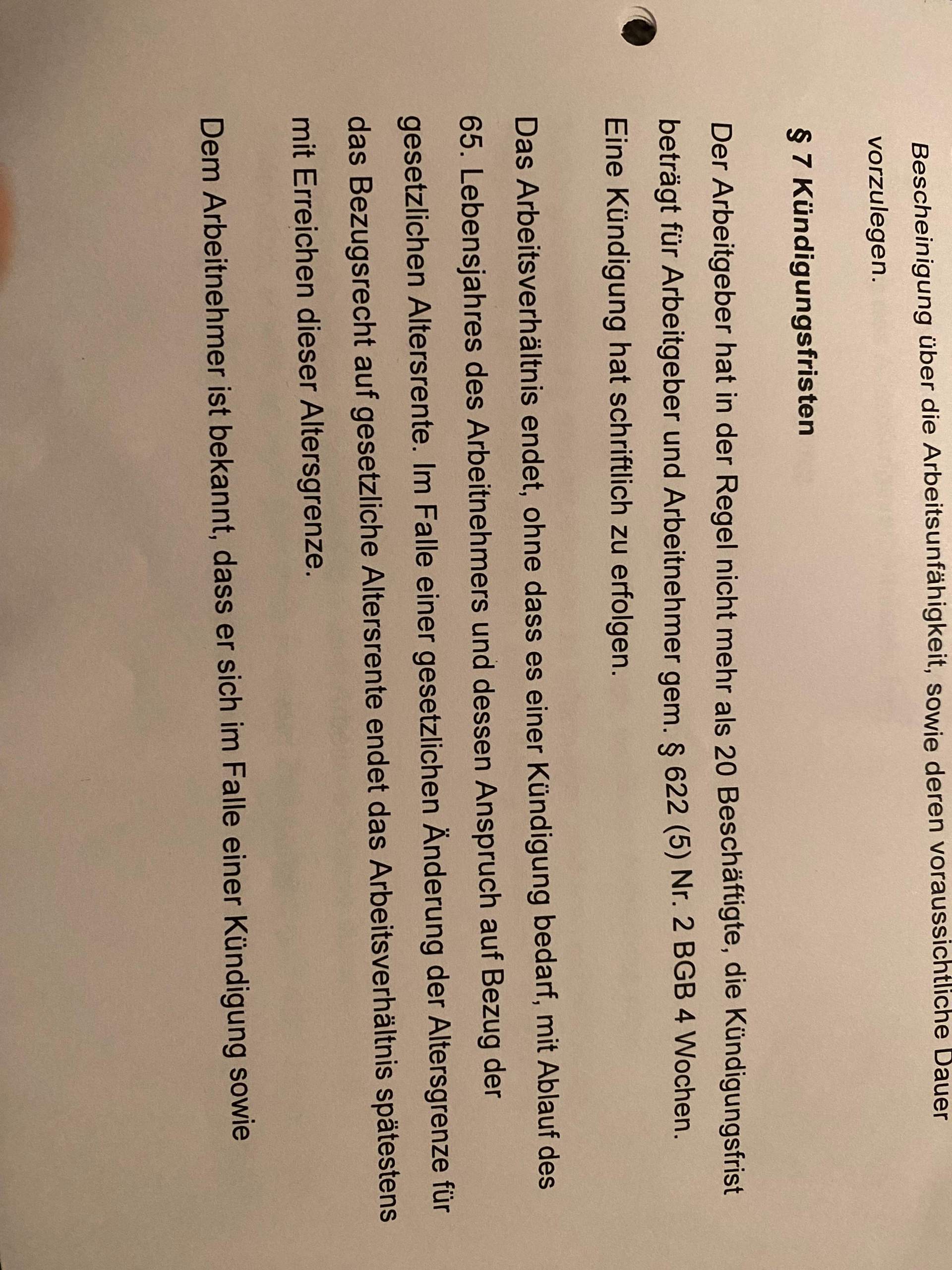 Kündigung Probezeit 4 oder 2 Wochen?