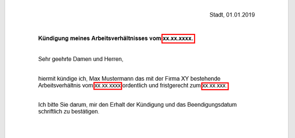 Kundigung Welches Datum Eingeben Kundigungsfrist