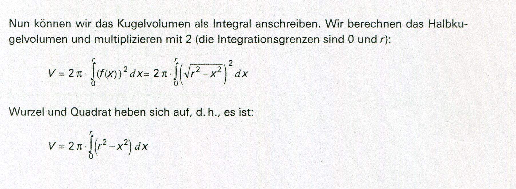 Kugelvolumen via Integralrechnung herleiten? (Computer, Schule, Mathematik)
