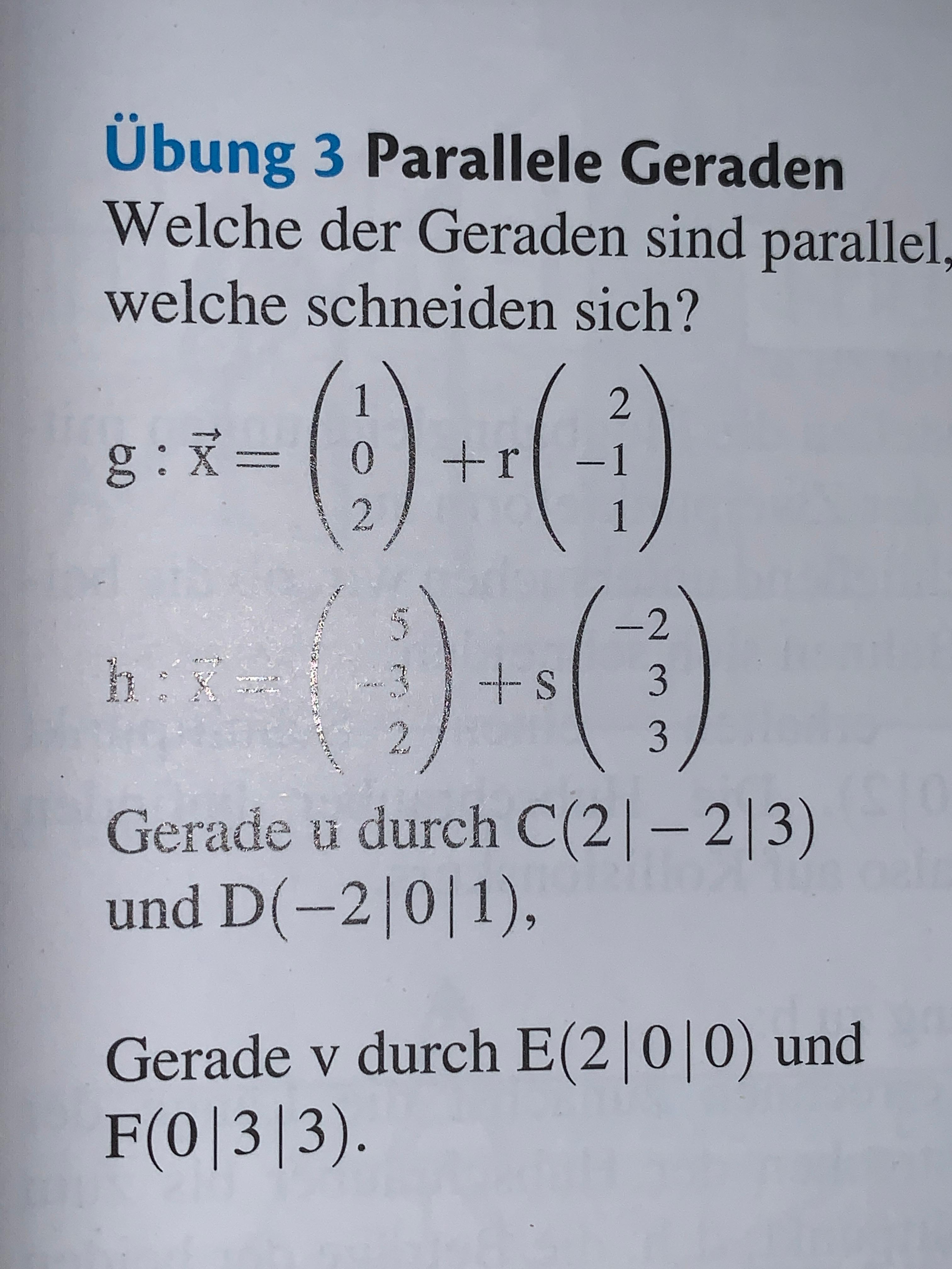 Lagebeziehungen Mathematik Abitur Matheaufgabe Vektoren