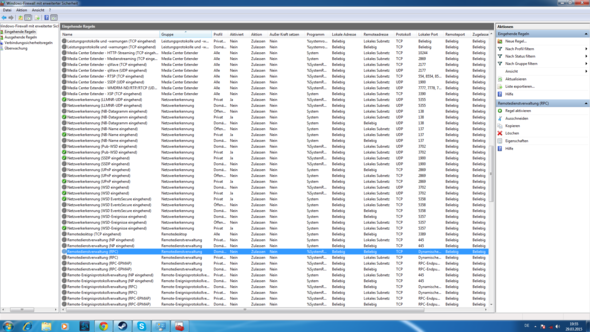 Dies wird mir in den erweiterten Einstellungen der Fireall angezeigt - (Computer, PC, Windows 7)
