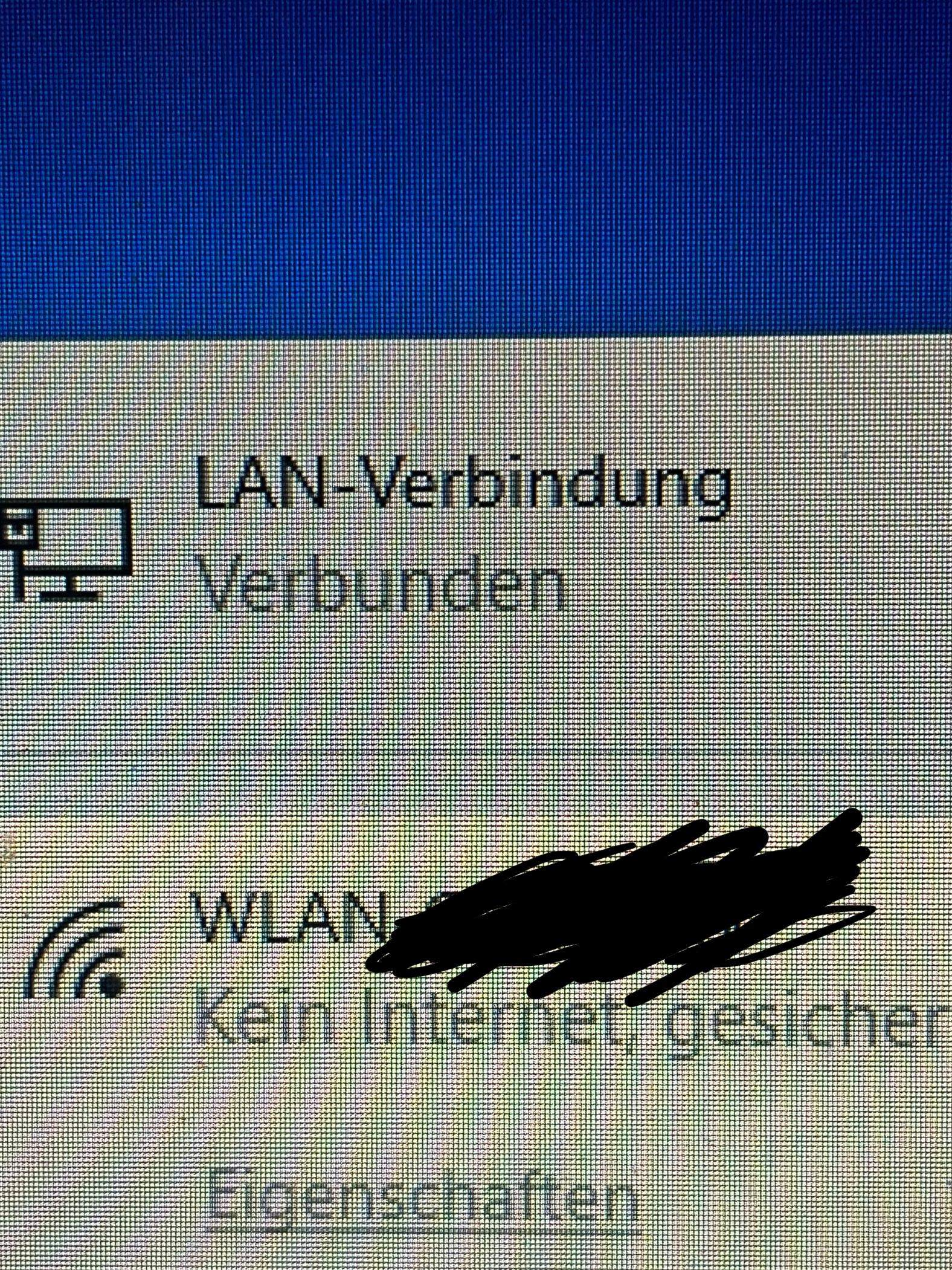 Lan Verbindung verbunden obwohl ich WLAN habe wie kann ich das entfernen? Netzwerk