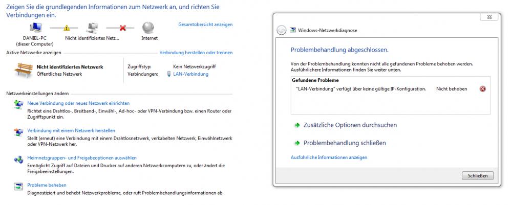 Vista Kein Internet Nicht Identifiziertes Netzwerk