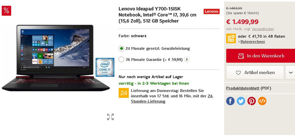 Lenovo Ideapad Y700 - (PC, Grafik)