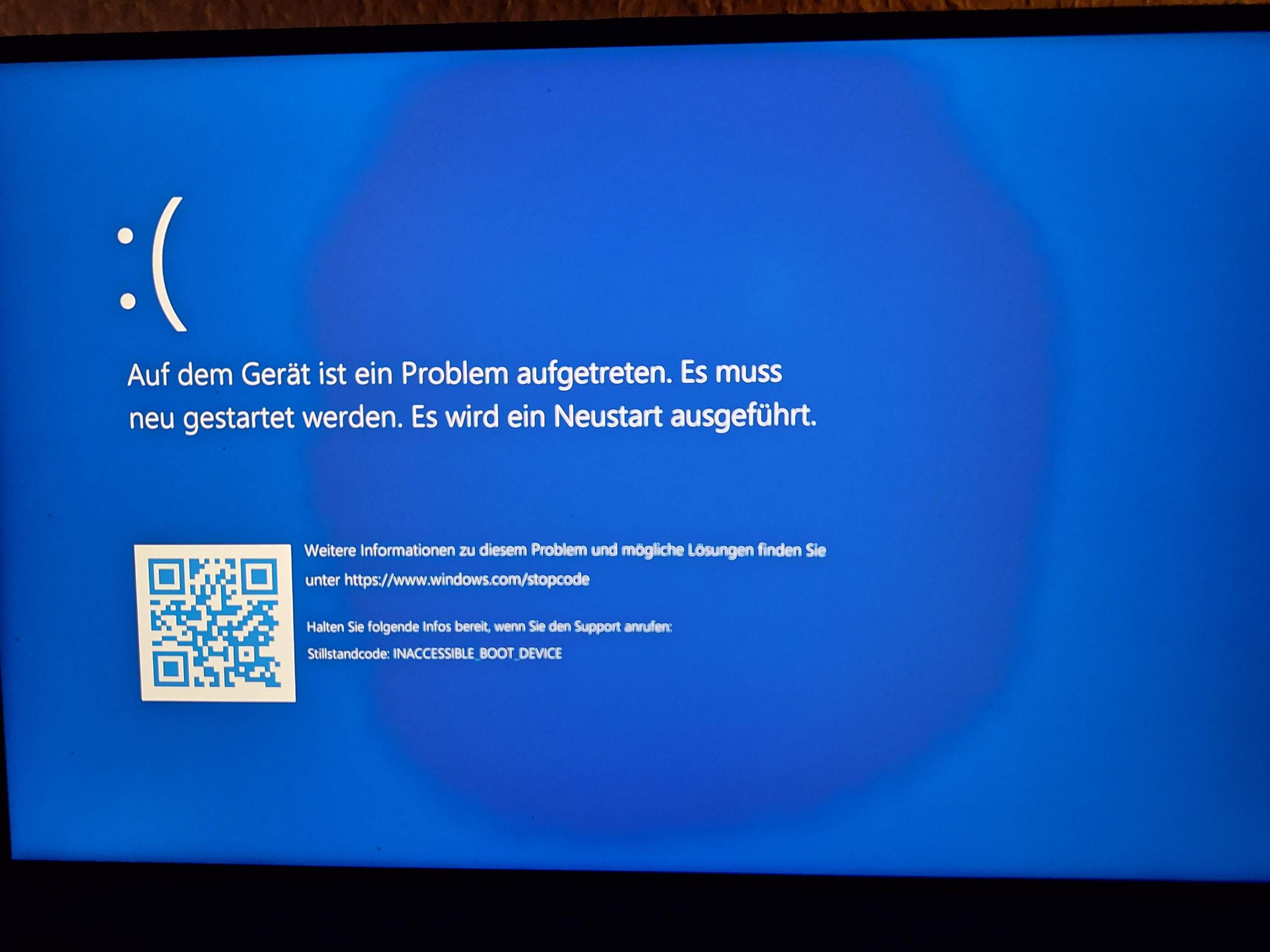 Laptop startet nicht mehr sondern sagt es ist ein fehler aufgetreten