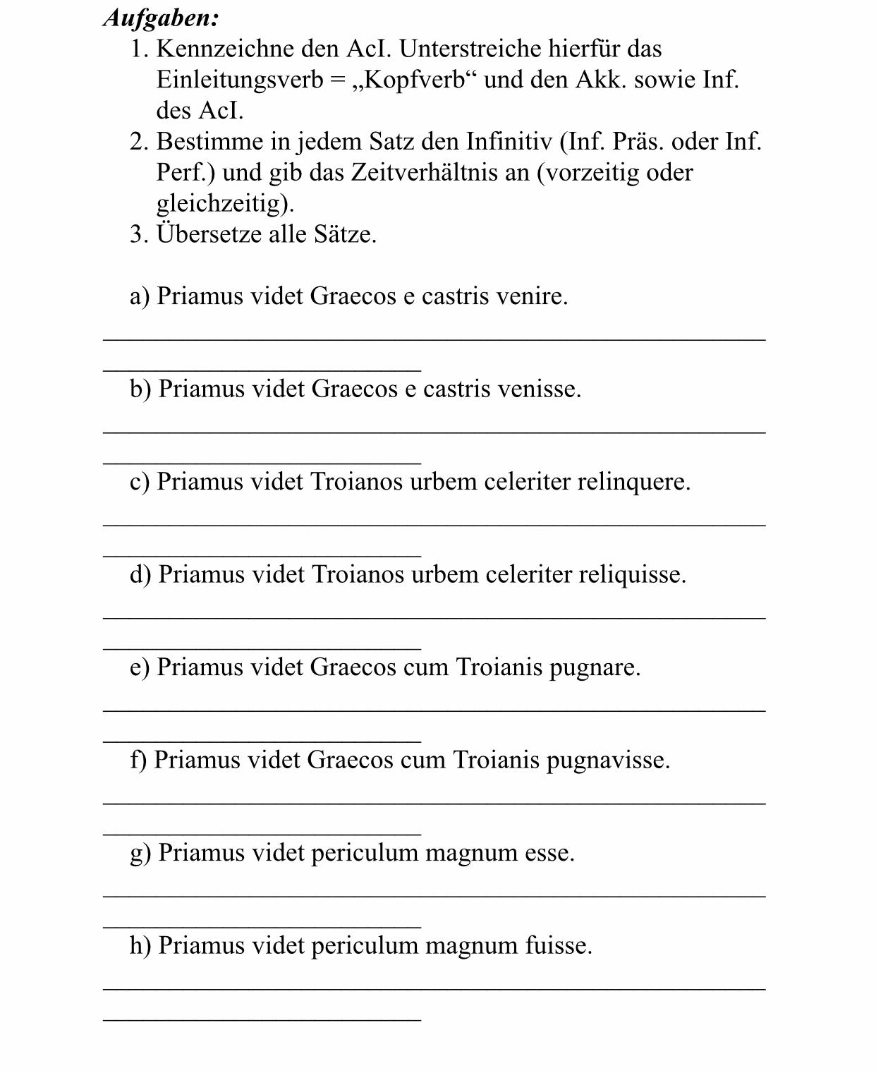 Latein ACI Sätze Hilfe? (Schule)