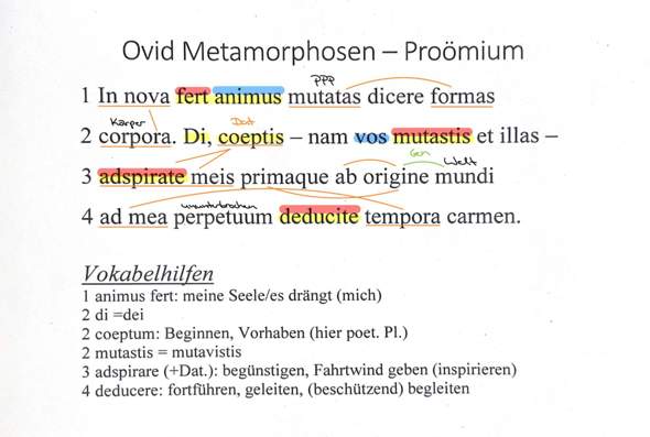 Latein: Ovid Metamorphosen — Proömium?