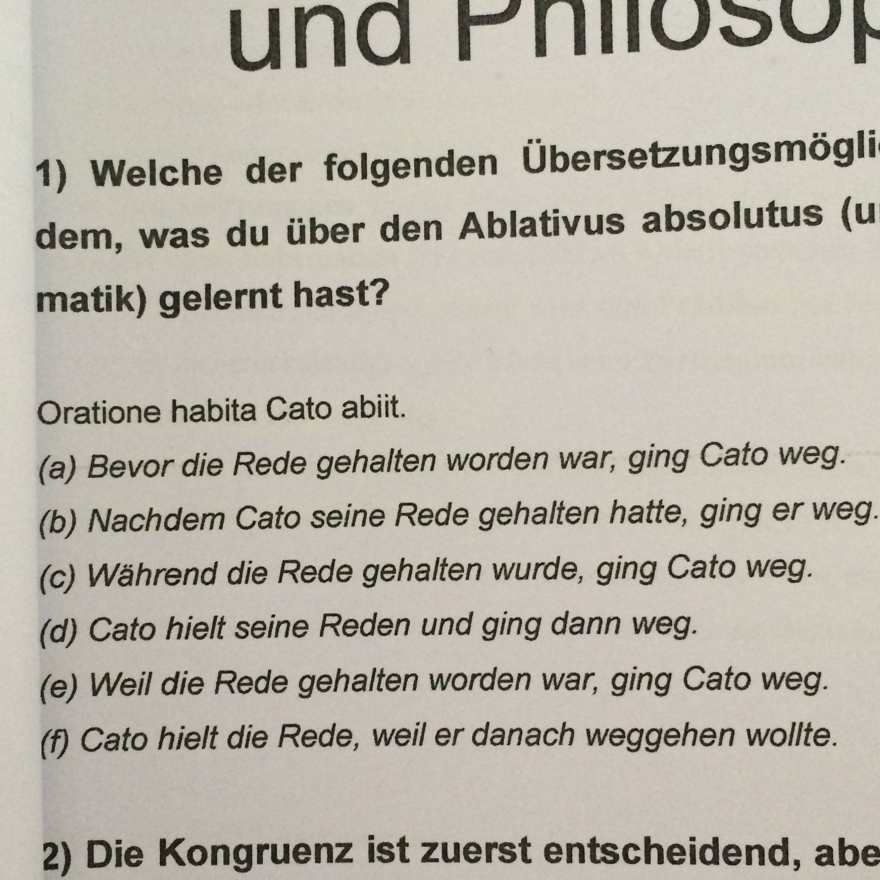 Welche Übersetzung stimmt? (Latein, Ablativus Absolutus) (latein ...