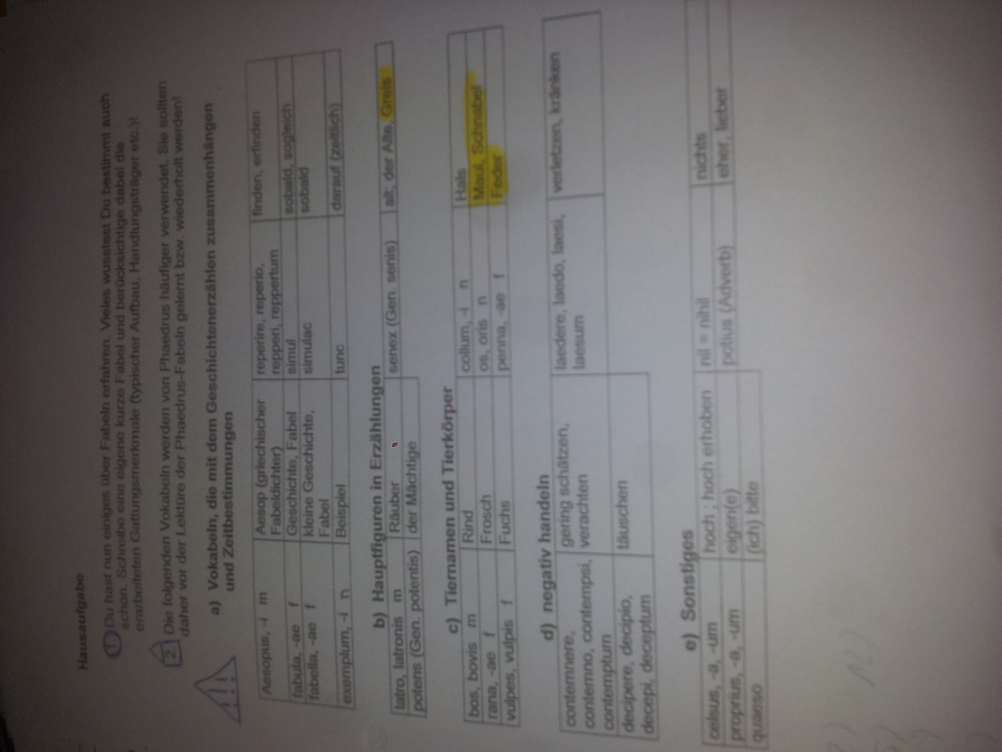 Phaedrus Fabeln Latein Klassenarbeit Lateinarbeit 9.Klasse Fabeln (Schule, Latein, Phaedrus)