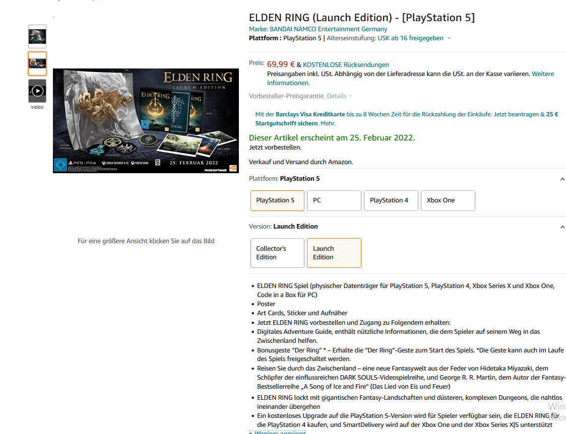 Launch Edition statt Cd mit Game Code für die Ps5 Digital Edition